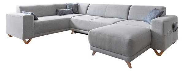 Jasnoszary rozkładany/ze schowkiem narożnik (lewostronny/w kształcie litery U) Classy Sophie – Miuform