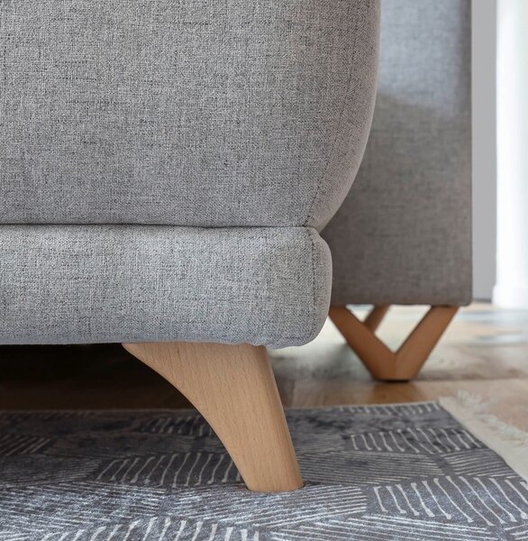 Jasnoszary rozkładany/ze schowkiem narożnik (lewostronny/w kształcie litery U) Classy Sophie – Miuform