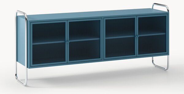 Komoda z metalu ze szklanym frontem Robyn