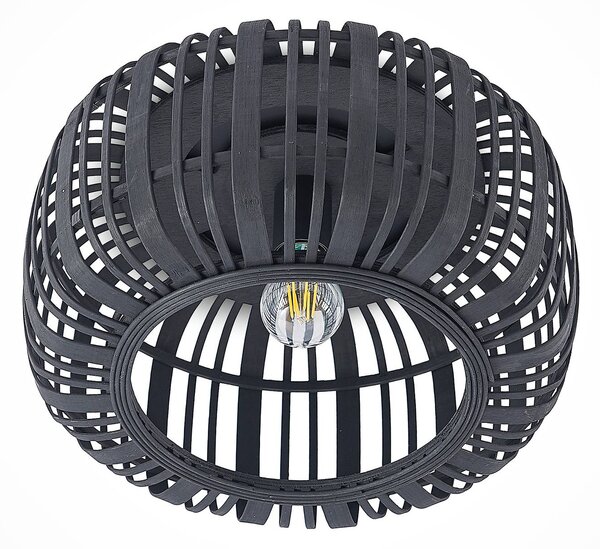 Lampa sufitowa Canyana Lindby, możliwość ściemniania, ciemne drewno, salon / jadalnia, drewno, dworkowy / rustykalny
