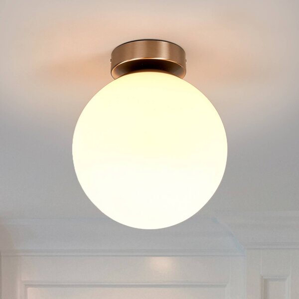Lampa sufitowa Lennie Lindby, możliwość ściemniania, biały / opal, łazienka, szkło, nowoczesny