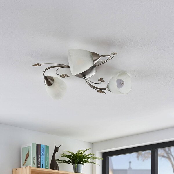 Lampa sufitowa Yannie Lindby, możliwość ściemniania, aluminiowy / szary / cynkowy, salon / jadalnia, metal, antyczny