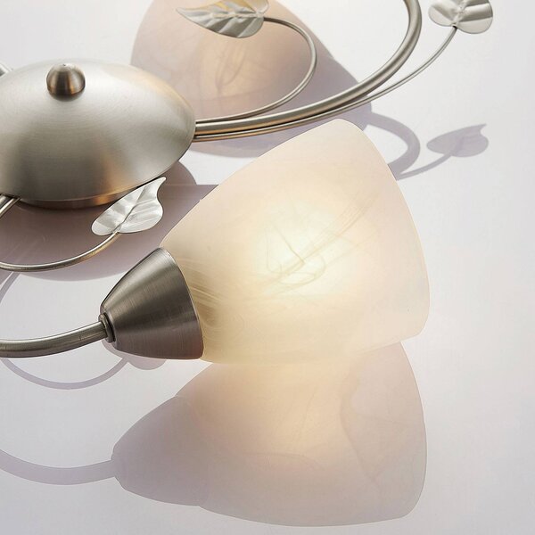 Lampa sufitowa Yannie Lindby, możliwość ściemniania, aluminiowy / szary / cynkowy, salon / jadalnia, metal, antyczny