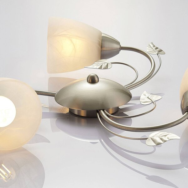 Lampa sufitowa Yannie Lindby, możliwość ściemniania, aluminiowy / szary / cynkowy, salon / jadalnia, metal, antyczny