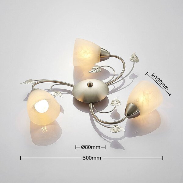 Lampa sufitowa Yannie Lindby, możliwość ściemniania, aluminiowy / szary / cynkowy, salon / jadalnia, metal, antyczny