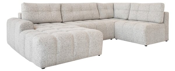 Beżowy rozkładany narożnik modułowy ze schowkiem (prawostronny) Lulu – Miuform
