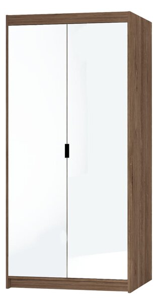 Szafa Essa 2D z lustrem, dąb lefkas - drzwi uchylne