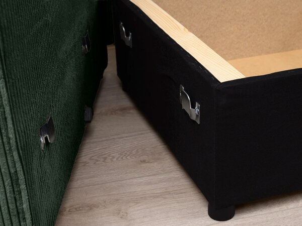 Rozkładana narożna sofa SMART COSARO ciemnozielona, dwustronna + 2 poduszki GRATIS
