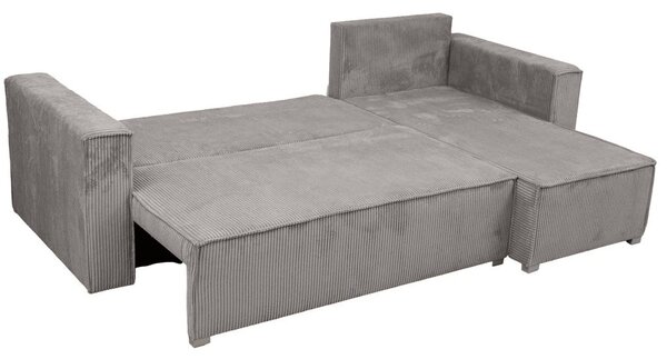 Rozkładana narożna sofa SMART COSARO jasno-szara, dwustronna + 2 poduszki GRATIS