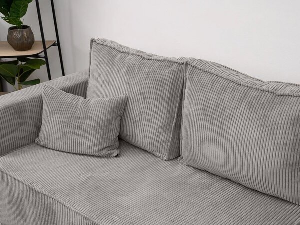 Rozkładana narożna sofa SMART COSARO jasno-szara, dwustronna + 2 poduszki GRATIS