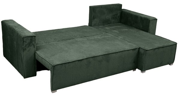 Rozkładana narożna sofa SMART COSARO ciemnozielona, dwustronna + 2 poduszki GRATIS