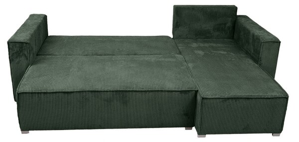 Rozkładana narożna sofa SMART COSARO ciemnozielona, dwustronna + 2 poduszki GRATIS