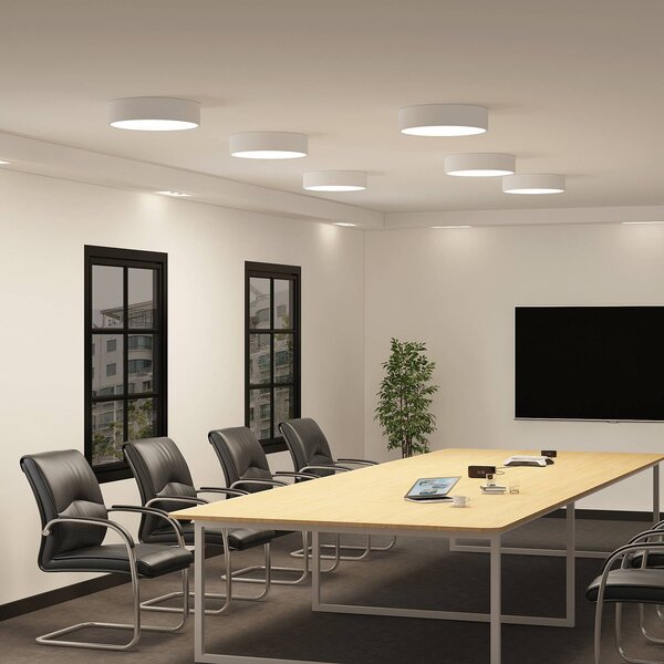 Lampa sufitowa LED Noabelle Arcchio, możliwość ściemniania, biały / opal, kuchnia, metal, nowoczesny
