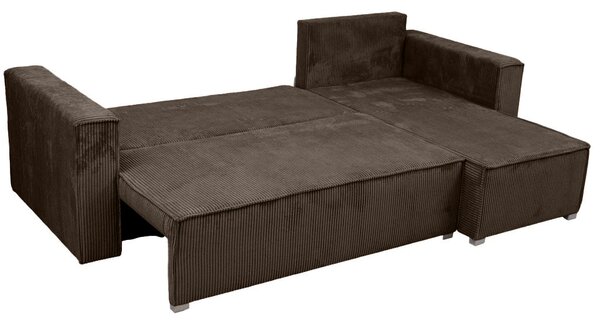 Rozkładana narożna sofa SMART COSARO ciemnobrązowa, dwustronna + 2 poduszki GRATIS