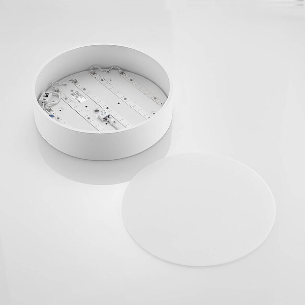 Lampa sufitowa LED Noabelle Arcchio, możliwość ściemniania, biały / opal, kuchnia, metal, nowoczesny