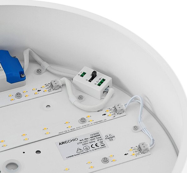 Lampa sufitowa LED Noabelle Arcchio, możliwość ściemniania, biały / opal, kuchnia, metal, nowoczesny