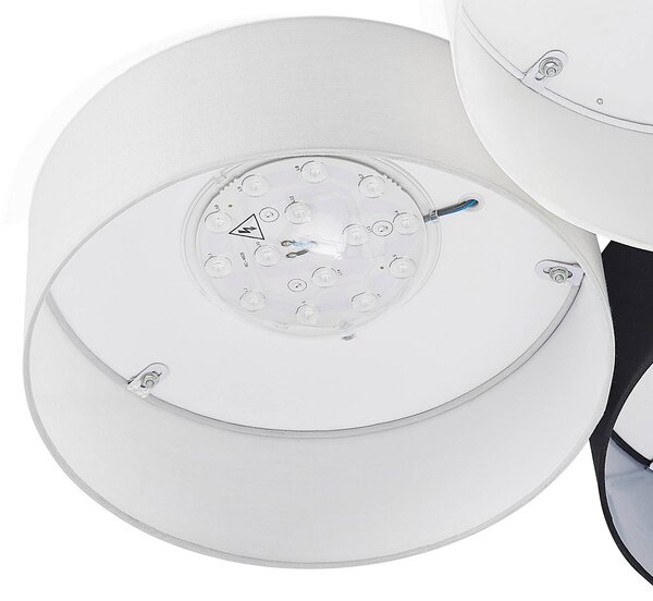 Lampa sufitowa Janita Lindby, możliwość ściemniania, czarny, salon / jadalnia, tkanina / materiał / jedwab, nowoczesny
