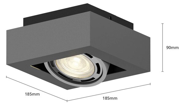 Lampa sufitowa Ronka Arcchio, możliwość ściemniania, czarny, salon / jadalnia, aluminium, nowoczesny