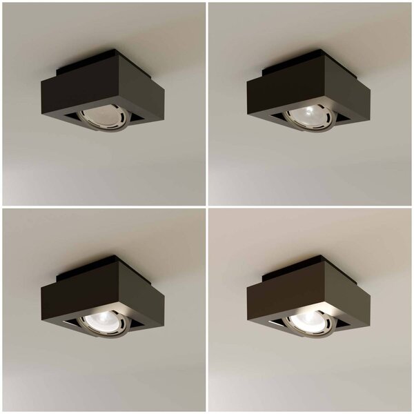 Lampa sufitowa Ronka Arcchio, możliwość ściemniania, czarny, salon / jadalnia, aluminium, nowoczesny