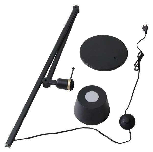 Lampa stojąca Silka Lucande, czarny, biuro, metal, nowoczesny