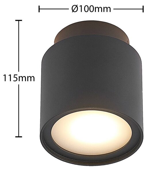 Arcchio lampa sufitowa Walisa, Ø 10 cm, czarny, dyfuzor, GU10 Walisa Arcchio, możliwość ściemniania, czarny, salon / jadalnia, aluminium, nowoczesny