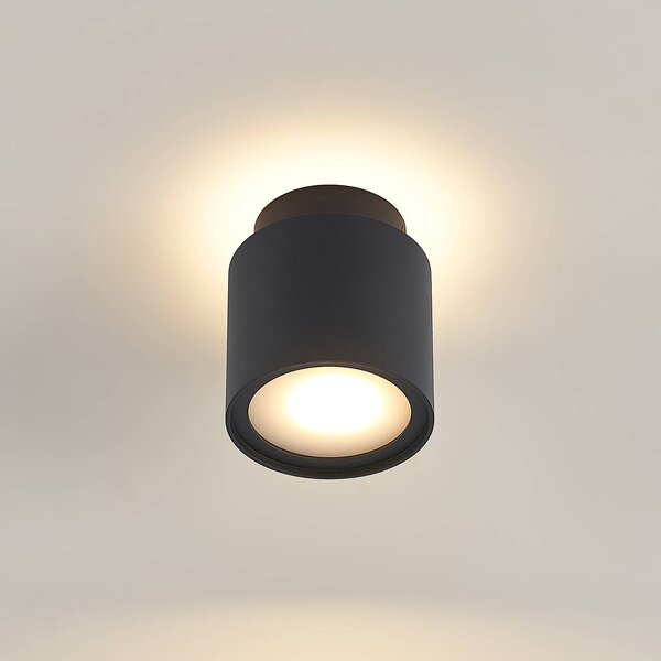 Arcchio lampa sufitowa Walisa, Ø 10 cm, czarny, dyfuzor, GU10 Walisa Arcchio, możliwość ściemniania, czarny, salon / jadalnia, aluminium, nowoczesny