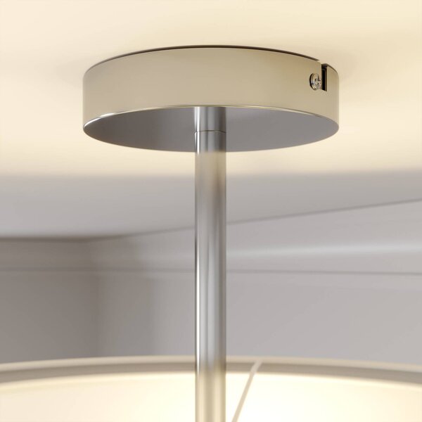 Lampa sufitowa PIKKA Lindby, możliwość ściemniania, biały / opal, salon / jadalnia, tkanina / materiał / jedwab, nowoczesny