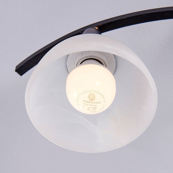 Lampa sufitowa Della Lindby, możliwość ściemniania, czarny, salon / jadalnia, szkło, dworkowy / rustykalny