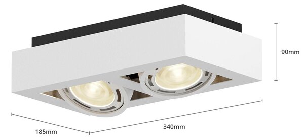 Lampa sufitowa Ronka Arcchio, możliwość ściemniania, biały / opal, salon / jadalnia, aluminium, nowoczesny