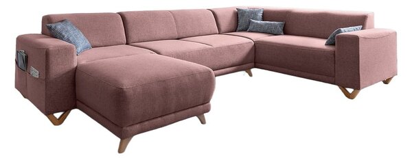 Różowy rozkładany/ze schowkiem narożnik (prawostronny/w kształcie litery U) Classy Sophie – Miuform