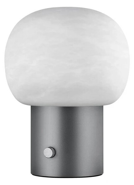 Blomus - Iris LED Lampa Stołowa Alabaster Gunmetal