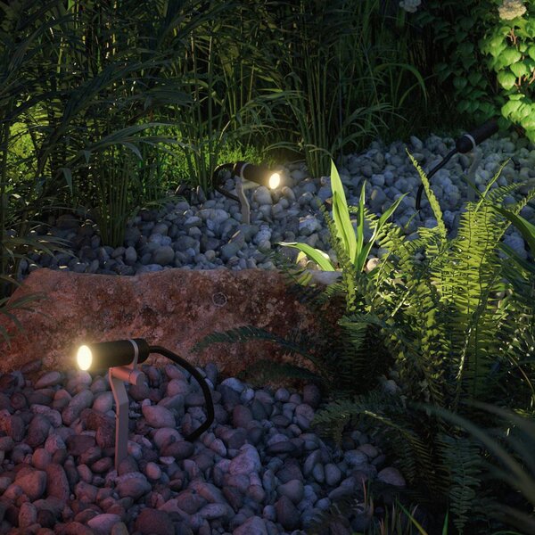 Paulmann Plug & Shine lampa z grotem ziemnym Plantini 3000K Plantini, możliwość ściemniania, czarny, aluminium, nowoczesny