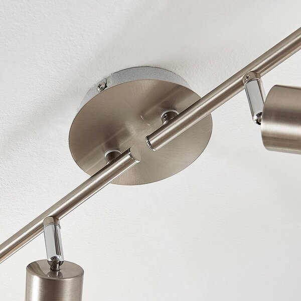 Lampa sufitowa Elaina Lindby, możliwość ściemniania, aluminiowy / szary / cynkowy, salon / jadalnia, metal, nowoczesny