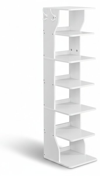 Półka na buty CINDY, 6 poziomów, 30x26,4x110,4 cm, biała Vasagle