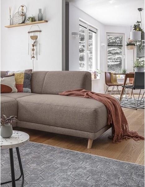 Brązowy rozkładany/ze schowkiem narożnik (prawostronny/w kształcie litery L) Classy Sophie – Miuform