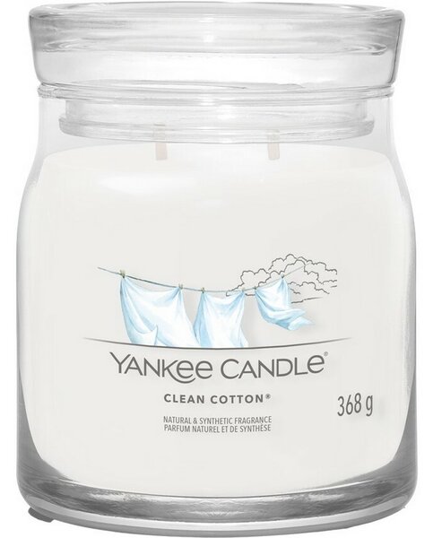 Yankee Candle świeczka zapachowa Signature w szkle średnia Clean Cotton, 368 g