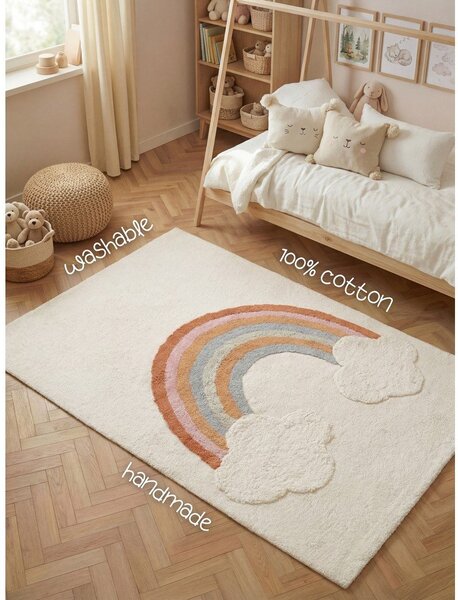 Kremowy bawełniany dywan dziecięcy odpowiedni do prania/tkany ręcznie 140x200 cm Snuggle Petite – Hanse Home