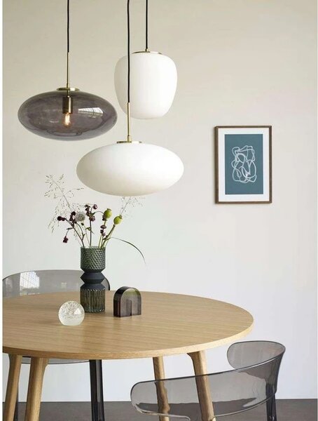 Hübsch - Lampa Wisząca Ellipse Opal/Brass