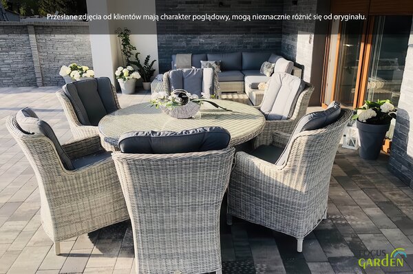 Meble z technorattanu RAVENA White Grey