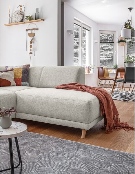 Beżowy rozkładany/ze schowkiem narożnik (prawostronny/w kształcie litery L) Classy Sophie – Miuform