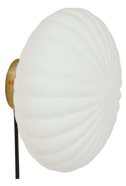 Hübsch - Lampa Ścienna Ø25 Opal/Brass