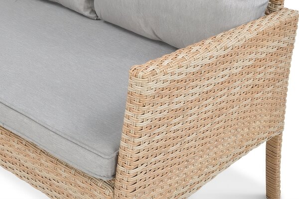 Narożnik z technorattanu CORTINA + FOTEL Beige