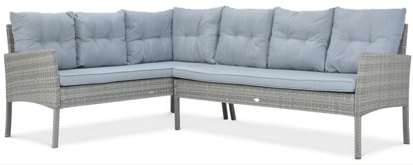 Narożnik z technorattanu CORTINA + FOTEL Dolphin Grey