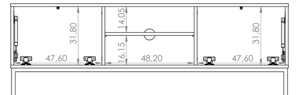 Szafka RTV2D 150 cm PULA cashmere