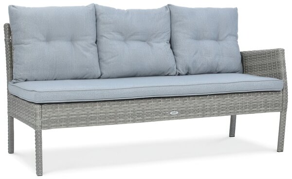 Narożnik z technorattanu CORTINA + FOTEL Dolphin Grey