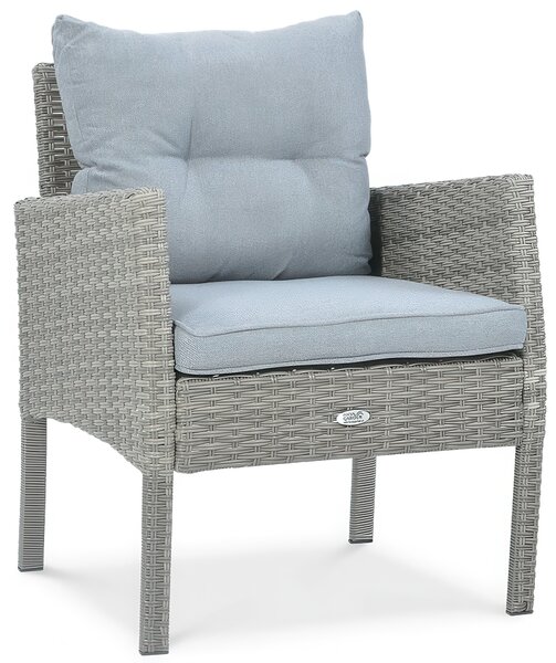 Narożnik z technorattanu CORTINA + FOTEL Dolphin Grey