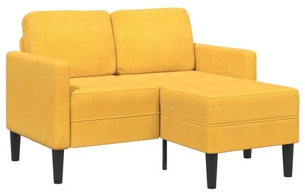 Sofa 2-osobowa z leÅ¼ankÄ w ksztaÅcie litery l jasnoÅ¼Ã³Åta 125 cm
