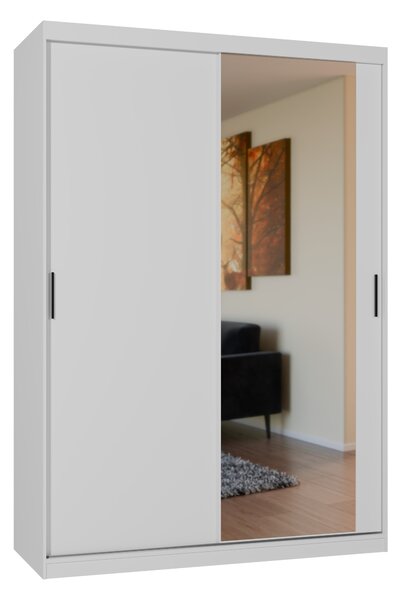 Szafa przesuwna z lustrem 150 cm BREGI biały mat