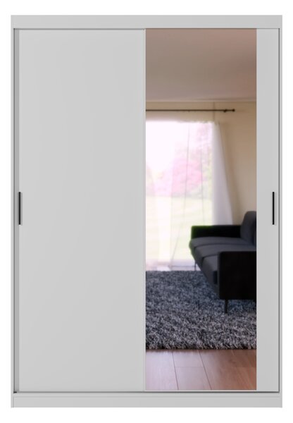 Szafa przesuwna z lustrem 150 cm BREGI biały mat