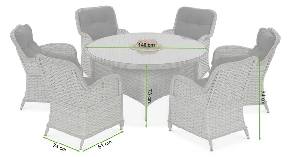 Meble z technorattanu BARCELONA Melange White